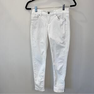 WHBM White Denim Skimmer Ankle Zipper Skinny Jeans Size 2